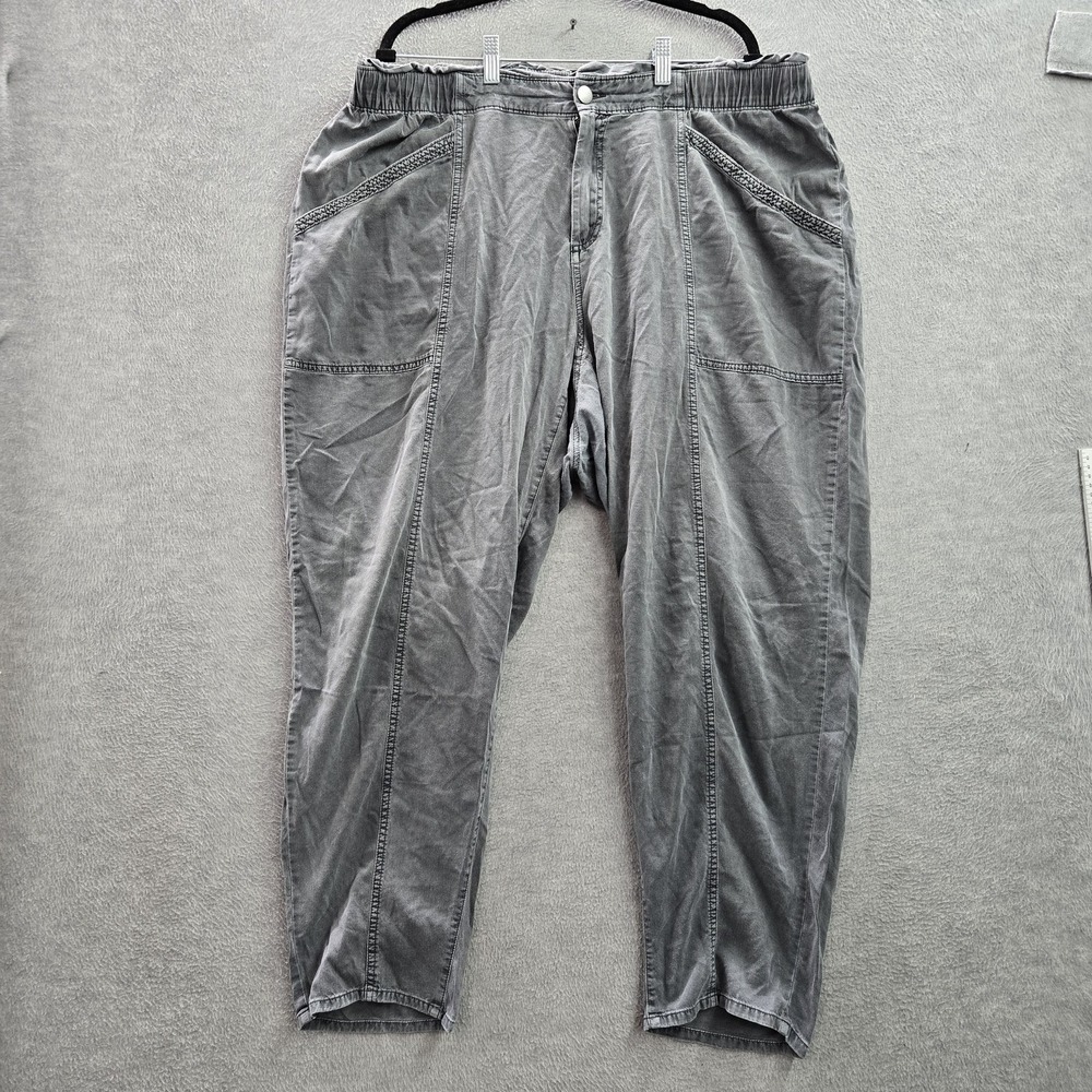 Old Navy Women Pants 2X Gray High Waisted Utility 27" Inseam